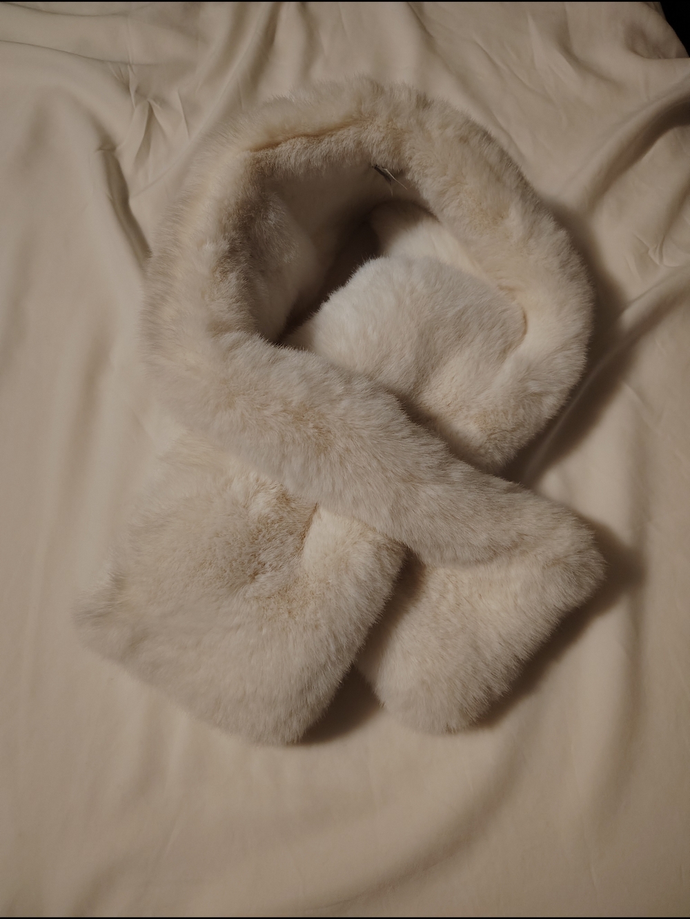Cream Faux Fur Scarf - Women Accessories